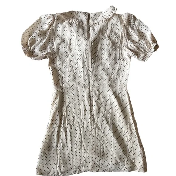 Reformation Kaylia Dress in Allegra bow tie neck polka dot minidress size 10 - Picture 8 of 12